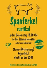 Rustikales Spanferkelessen